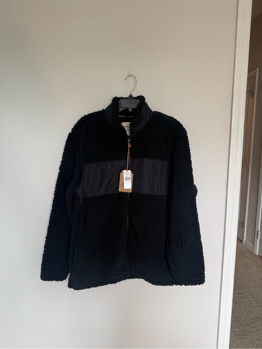 NWT Weatherproof Vintage Black Sherpa Fleece Zip Jacket Men’s XL
